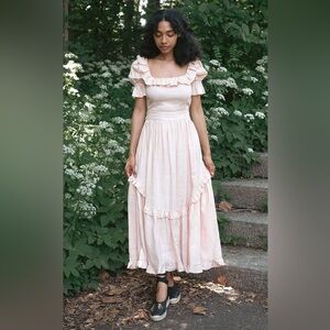 NWOT Of Her Own Kind Adeline dress in blush pink linen, small